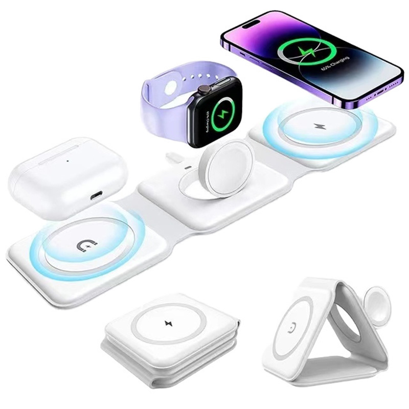 Wireless Charger Watch - Магнитное складное беспроводное зарядное устройство 3-в-1,