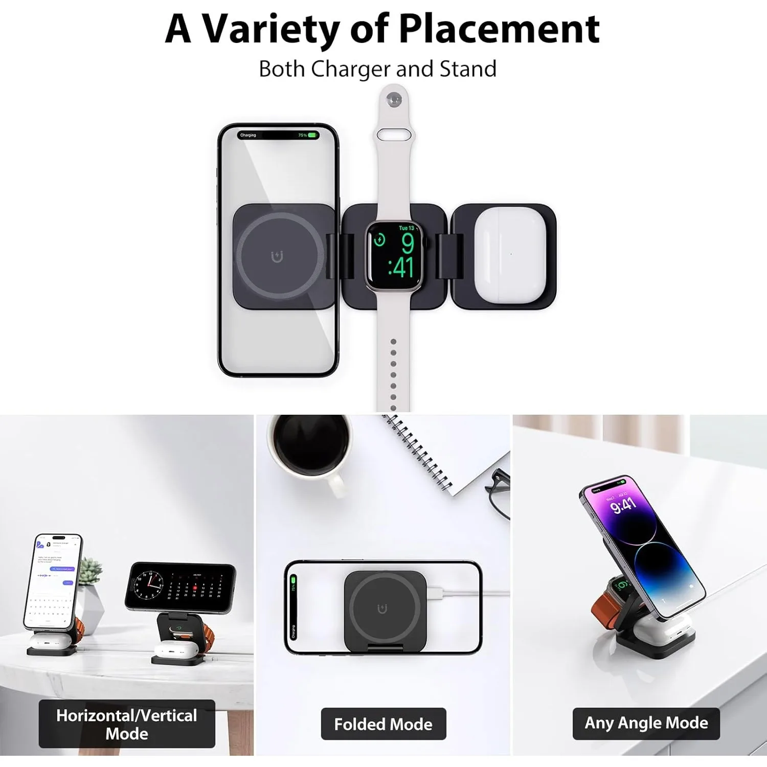 Складное быстрое беспроводное  – обзор и цена Wireless Charger Watch