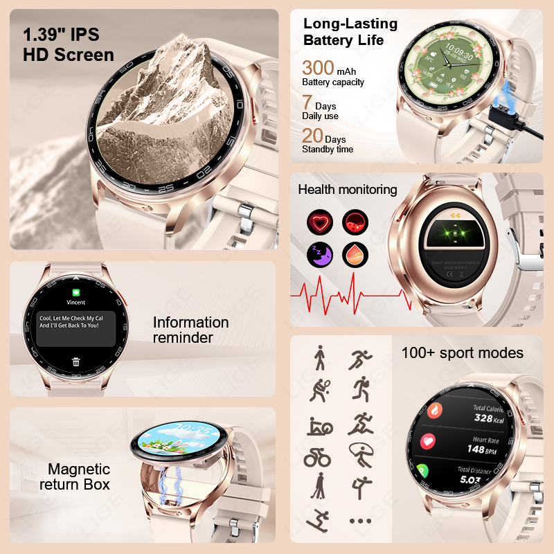 LIGE 2 в 1 TWS гарнитура Смарт – обзор и цена Smartwatch Headset