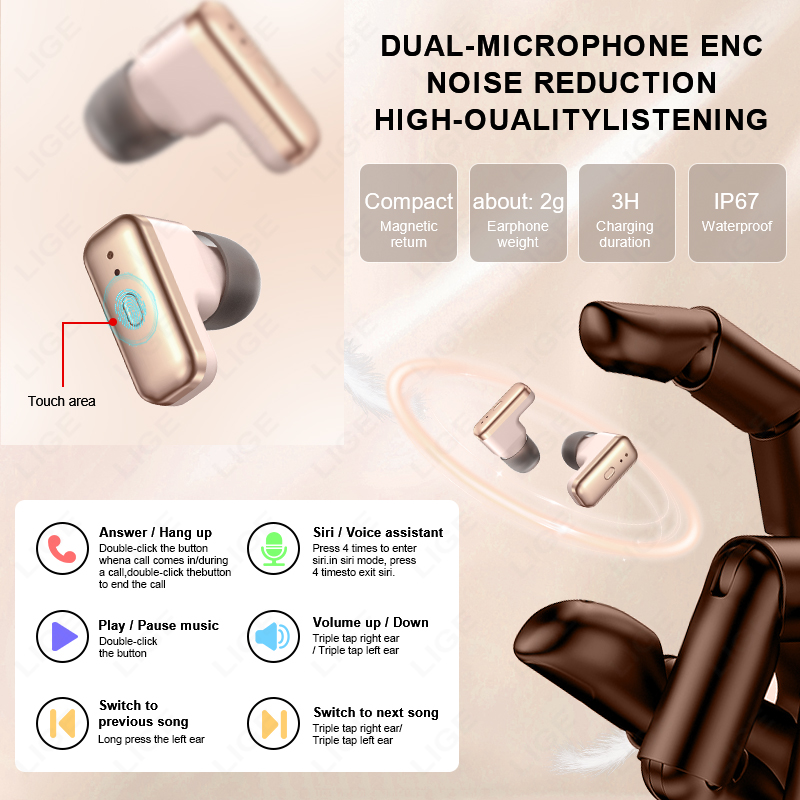 LIGE 2 в 1 TWS гарнитура Смарт – обзор и цена Smartwatch Headset