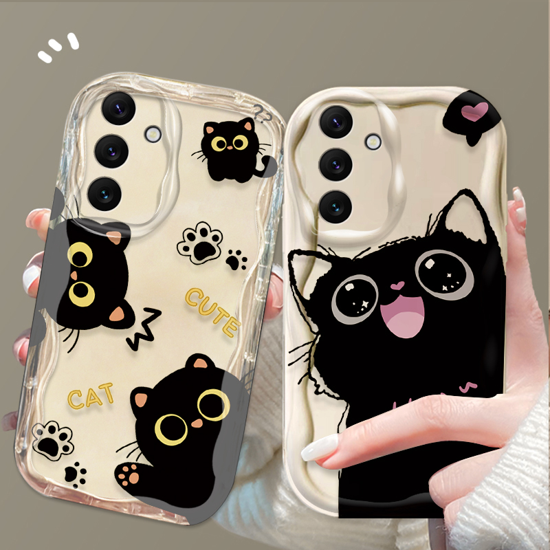 Чехол Cute Big Eyes Black Cat  – обзор и цена Samsung Galaxy A55