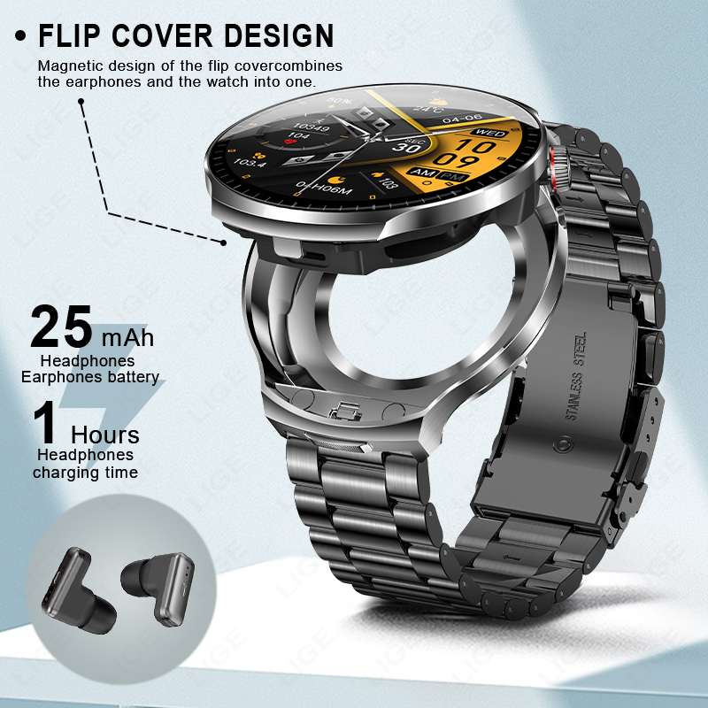 LIGE TWS 2 в 1, умные часы с г – обзор и цена Smartwatch Headset