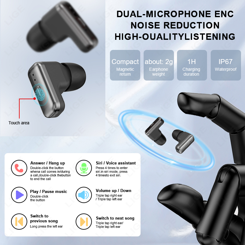 LIGE TWS 2 в 1, умные часы с г – обзор и цена Smartwatch Headset